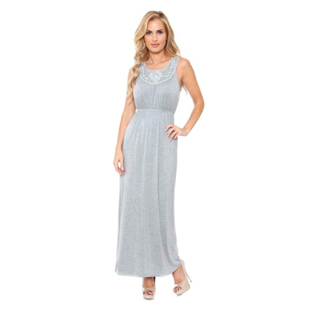 White Mark Katherine Gray Maxi Dress